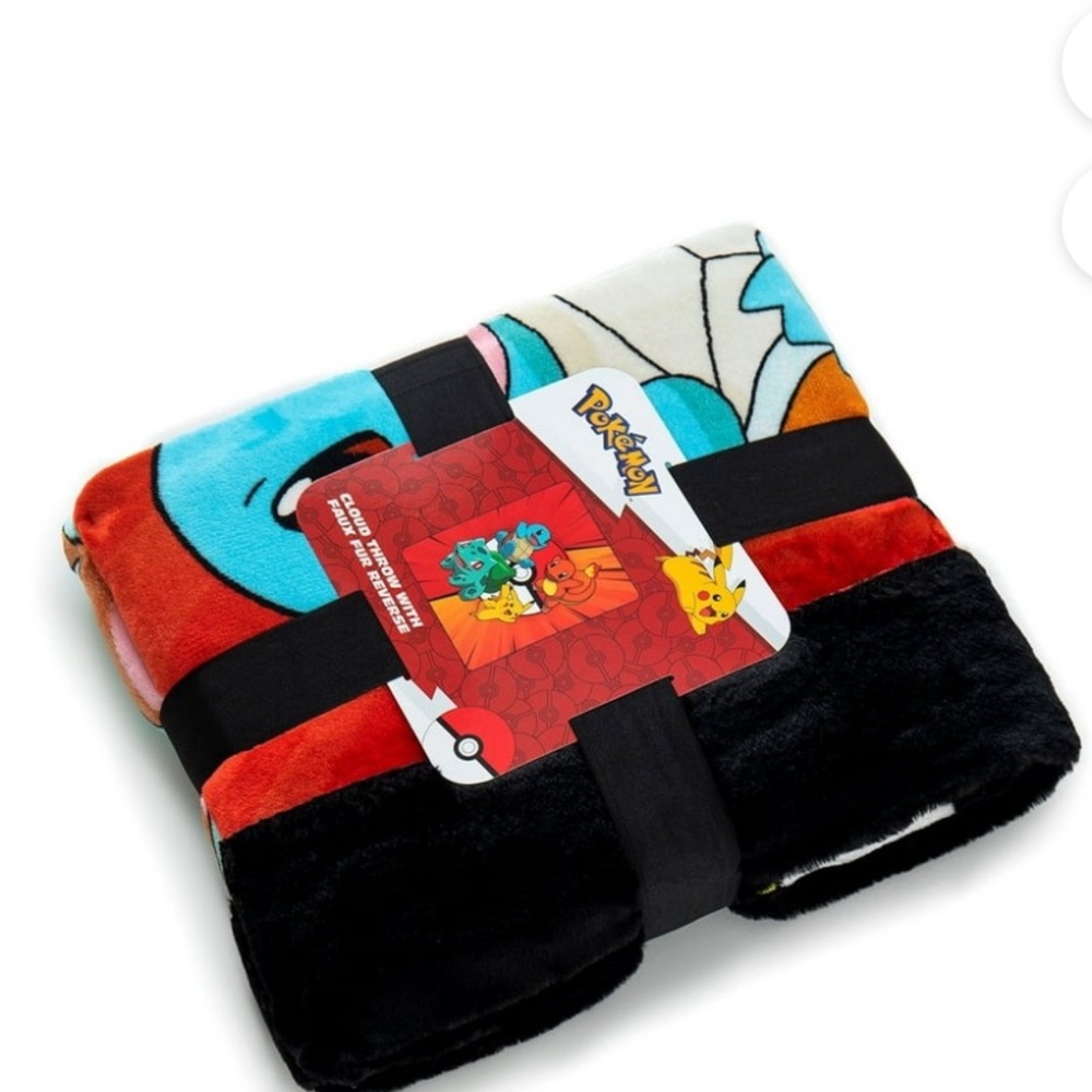Pokemon Colorful Blanket with Black and Red Accents